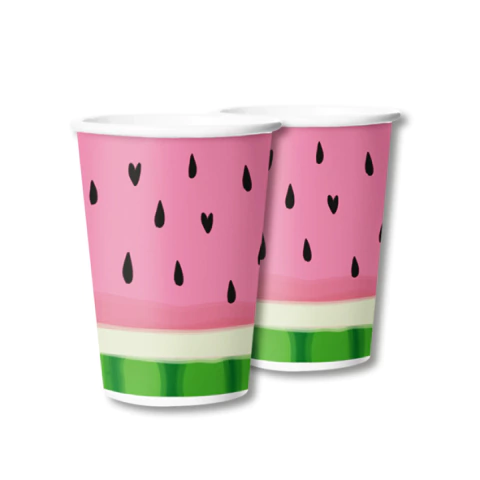 COPO PAPEL 180ML MELANCIA C/8 REGINA FESTAS