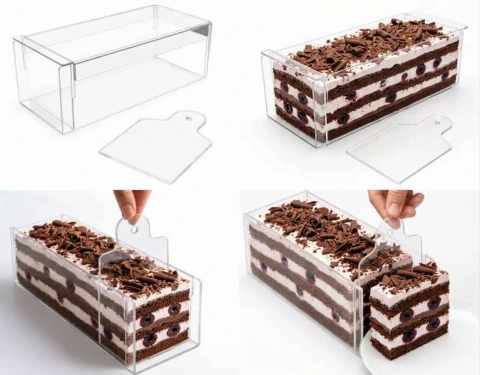 cake box cristal - caja molde transparente - Acrilico - Láser -