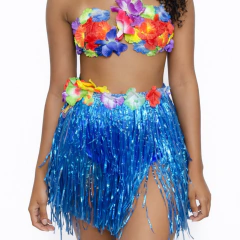 Saia Havaiana Com Fitas e Flores - comprar online