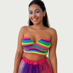 Cropped Pompom Colorido - comprar online