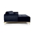 Sofá 3 Lugares Hug com Chaise Esquerdo Veludo Azul - comprar online