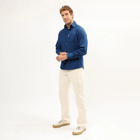 CAMISA JEANS MASCULINA MANGA LONGA P/GG - USTM762 - comprar online