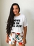 CROPPED T-SHIRT BRANCA FRASE