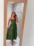 Vestido midi verde militar alcinha fina com regulagem - comprar online