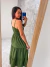 Vestido midi verde militar alcinha fina com regulagem - Psi Modas