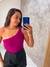 Cropped fúcsia nó nula manga feminina ponto croche na internet