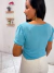 Blusa Azul modal com manga - Psi Modas
