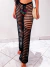 Calça saída preto verão tricot com regulagem - comprar online