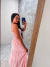 Vestido midi listras finas rosa alcinha fina - loja online