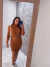 Conjunto cacharrel e saia curta modal marrom claro feminina Gola alta na internet