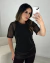 Blusa Manga Curta De Tule Oversized na internet