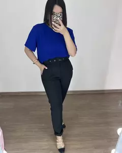 Calça Alfaiataria Reta Com Viés Com Cinto - Jéssica Lopes Store