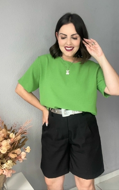 Blusa Jessica Ampla Manga Curta em Crepe Duna - loja online