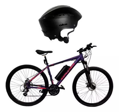 Bicicleta Electrica Violeta Okn Explorer Adventure 500 W Rod 29 + Casco Regulable Negro - comprar online