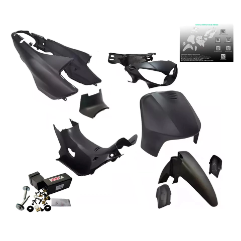 Kit Plasticos Zanella ZB 110 Gris Titanium + Tornillos + Calcos - comprar online