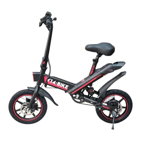 Bicicleta Electrica Manubrio Plegable Y-14 Rod 14 350 W 36 V Negro Y Rojo - comprar online