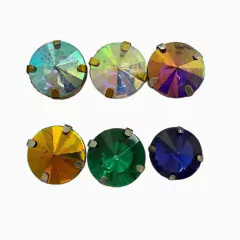 Acrílicos engarzados. REDONDO 8 mm. - Verde Manzana