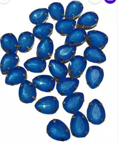 Acrílicos engarzados. GOTAS 13x18 mm. OPACAS Y OPALINAS - Verde Manzana