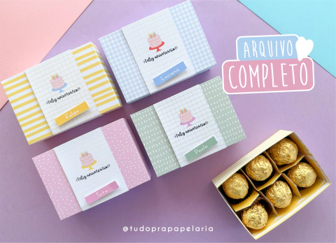 Caixinha Aniversário - 6 doces | Aniversário