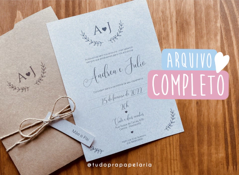 Convite de casamento rústico 1 | Convites