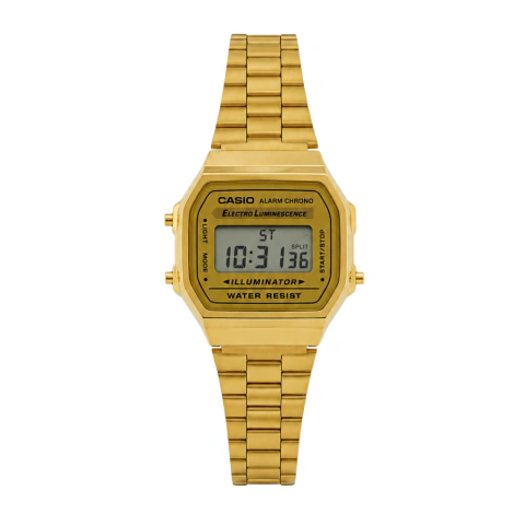 Relógio Vintage Digital Dourado Mini