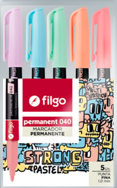 Marcadores Permanentes Filgo Strong Pastel x 5