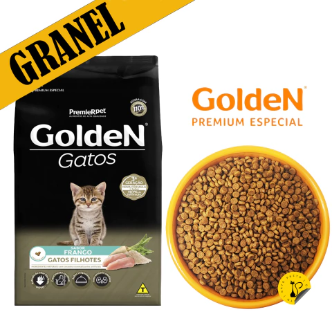 1Kg Golden Gatos Filhotes Frango Granel