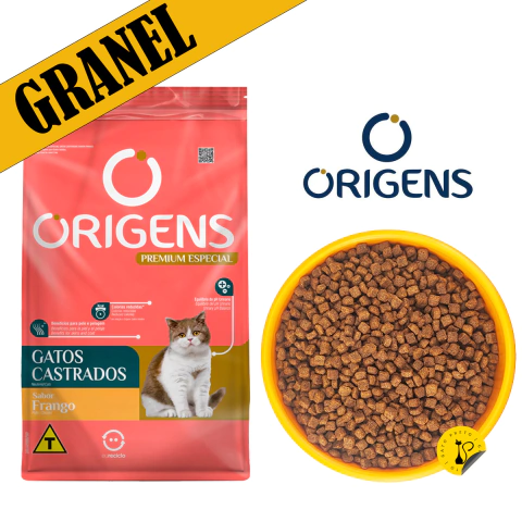 1Kg Origens Gatos Castrados Frango Granel