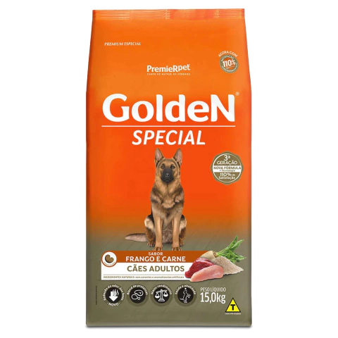 Golden Special Cães Adultos Frango e Carne 15Kg