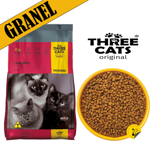 1Kg Three Cats Original Castrados Carne Granel