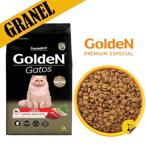 1Kg Golden Gatos Adultos Carne Granel
