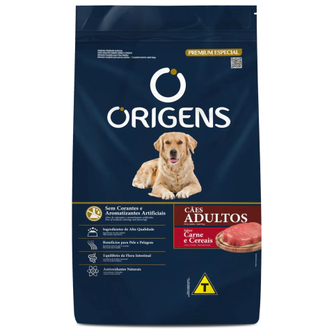 Origens Cães Adultos Médios Carne 15kg