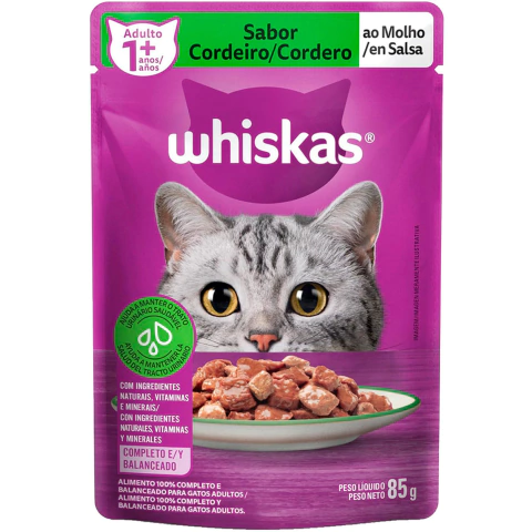 Whiskas Sache Adultos Cordeiro 85g