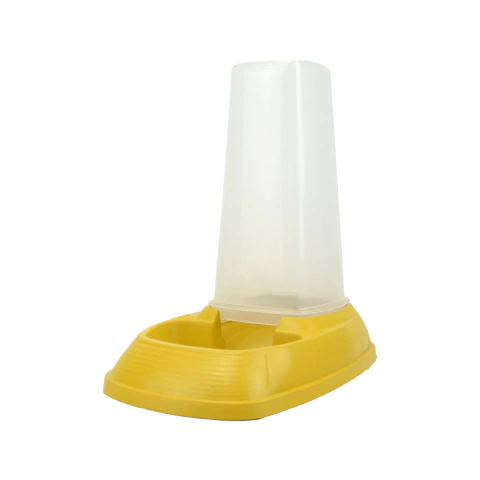 Comedouro e Bebedouro Duplo Pequeno - Amarelo 2D Pet