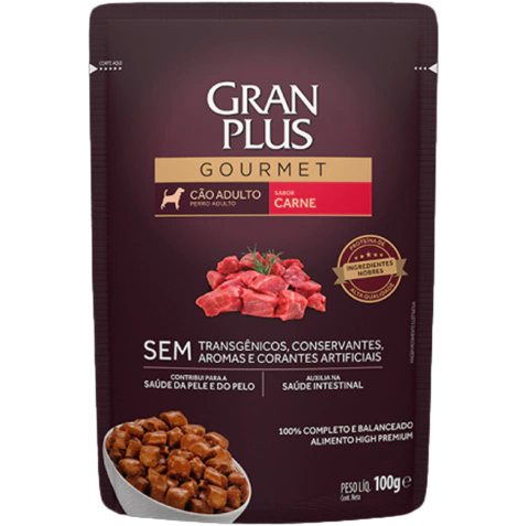 GranPlus Sachê Cães Adultos Carne 100g