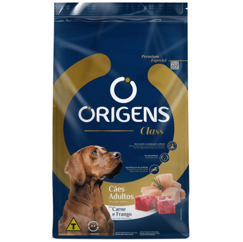 Origens Class Cães Adultos Médios Carne e Frango 15Kg