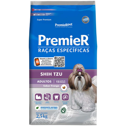 Premier Shih Tzu Adultos Frango 2,5Kg