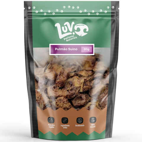 Pulmão Suino 80g - LUV Petiscos Naturais