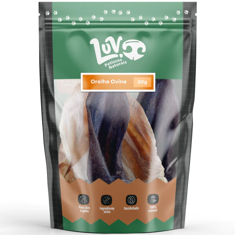 Orelha Ovina 80g - LUV Petiscos Naturais