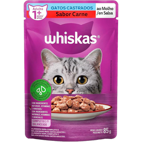 Whiskas Sache Castrados Carne 85g