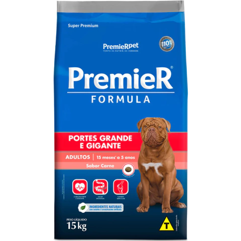 Premier Formula Cães Adultos Grandes Carne 15Kg