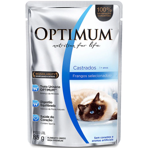 Optimum Sachê Gatos Castrados Frango 85g