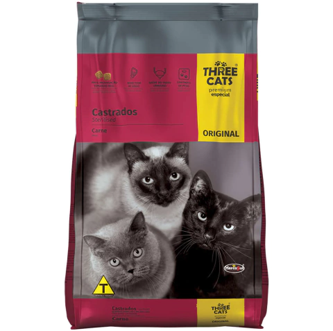 Three Cats Original Castrados Carne 10,1Kg