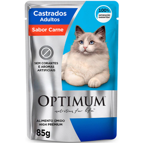 Optimum Sachê Gatos Castrados Carne 85g