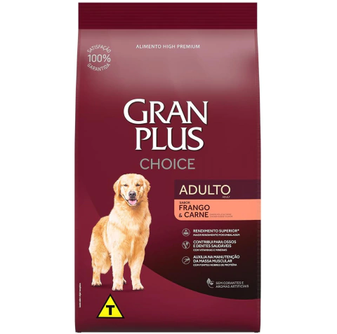 GranPlus Choice Cães Adultos Frango e Carne 15kg