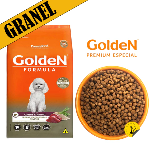 1Kg Golden Cães Adultos Carne Mini Bits Granel