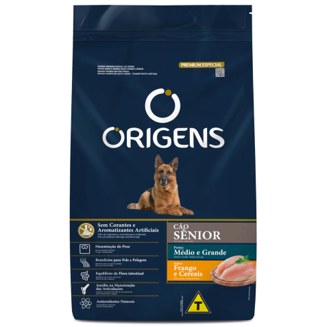 Origens Cães Sênior Médios Frango 15Kg