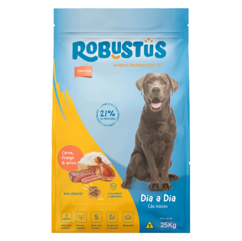 Robustus Dia a Dia Cães Adultos Carne e Frango 25Kg