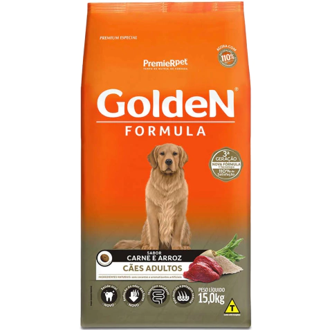 Golden Formula Cães Adultos Carne 15Kg