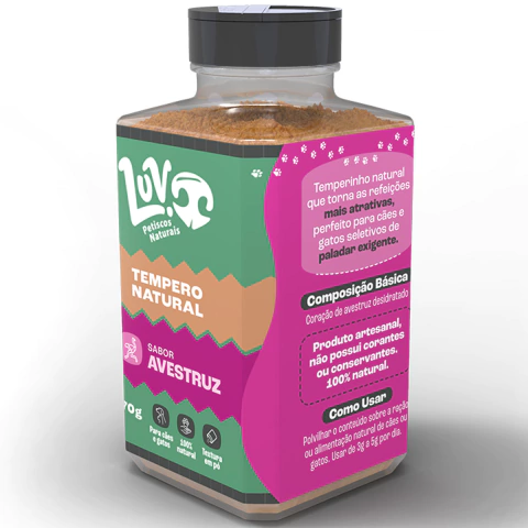 Saborizante de Avestruz 70g - LUV Petiscos Naturais